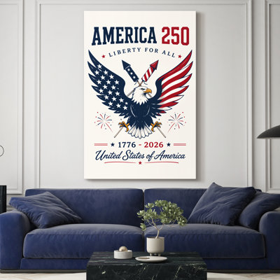 Aigle de la liberté - Toile tendue avec châssis - prêt à accrocher