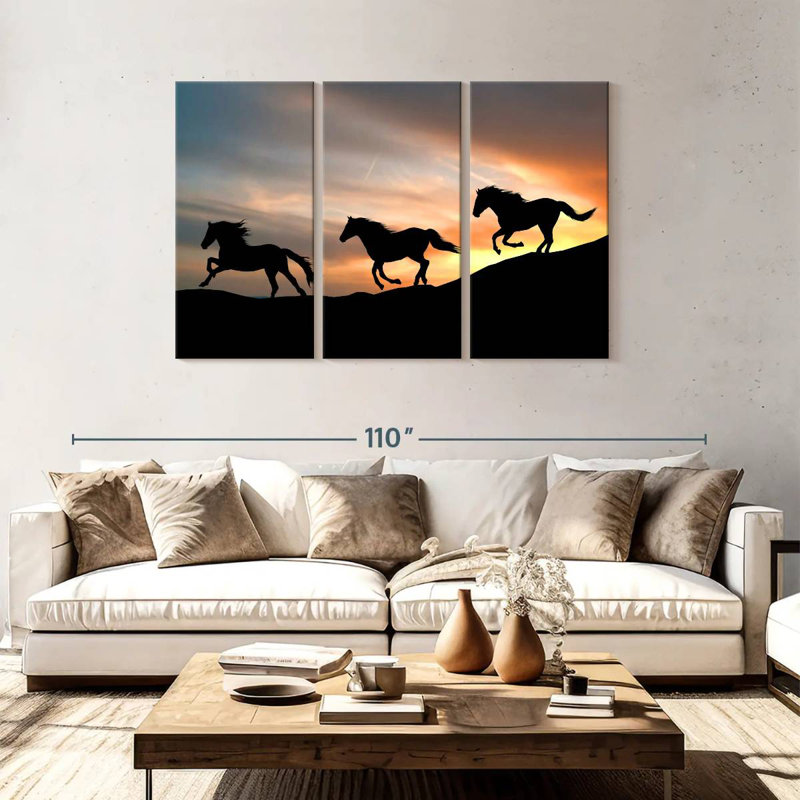 Brampt Wild Horses Galloping, 48" H x 74" W
