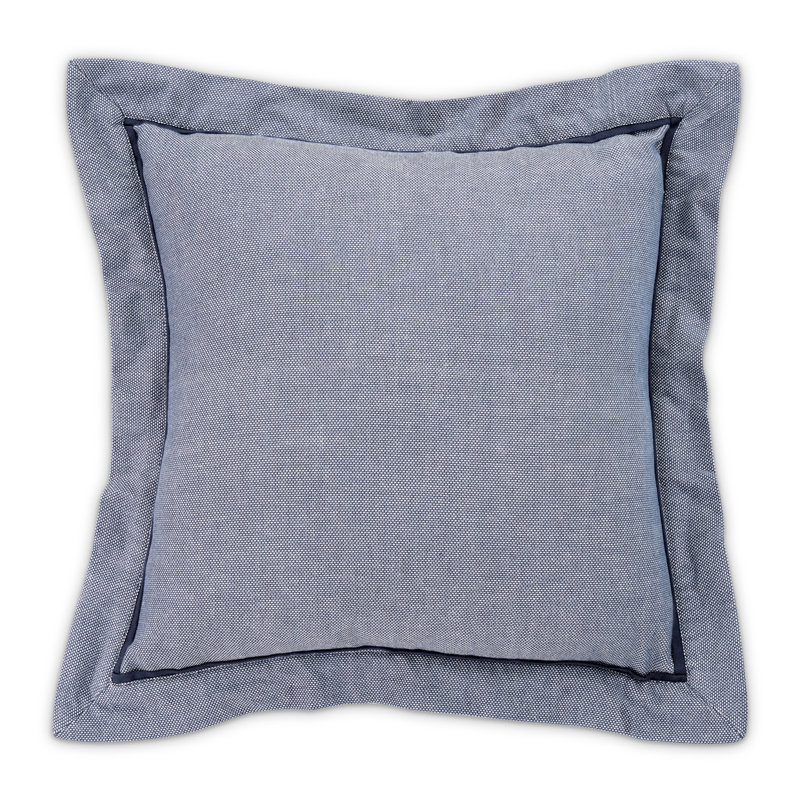 Mills Duvet Set - Denim, Queen Duvet Cover + 4 Shams + 2 Throw Pillows