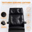 Fauteuil de direction inclinable électrique Kinnls Freya avec repose-pieds, fauteuil de direction moderne entièrement inclinable, fauteuil de bureau ergonomique en cuir véritable pour la maison (noir et double moteur)-101575228