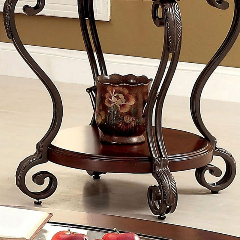 Table de bout en cerisier brun de style traditionnel 1pc