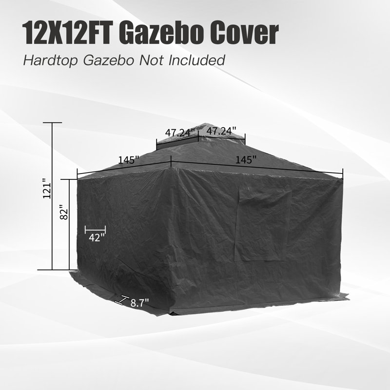 Housse universelle d'hiver pour pavillon de jardin, 121" H x 145" W x 145" D