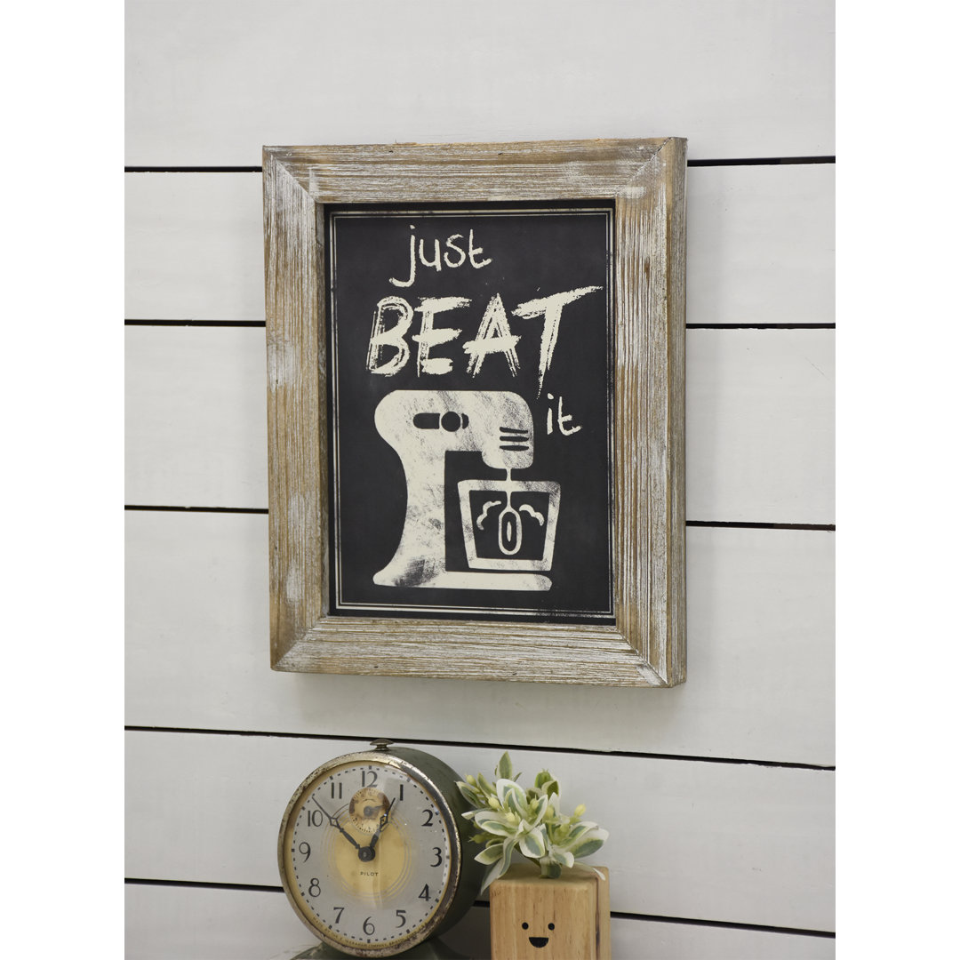 Vintage Wood Framed Kitchen Sign Handmade Wall Decor on Solid Wood Trinx