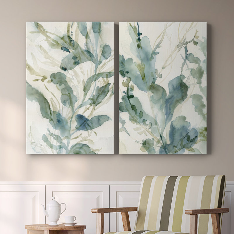 Underwater Botany III - Toile tendue avec châssis de qualité supérieure - Prêt à accrocher, H 48 po x l 32 po