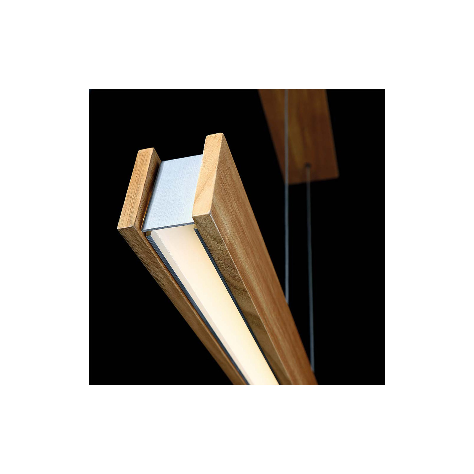 Drift Single Light Glass Dimmable LED Pendant, 3" H x 38" W x 2" D, Walnut