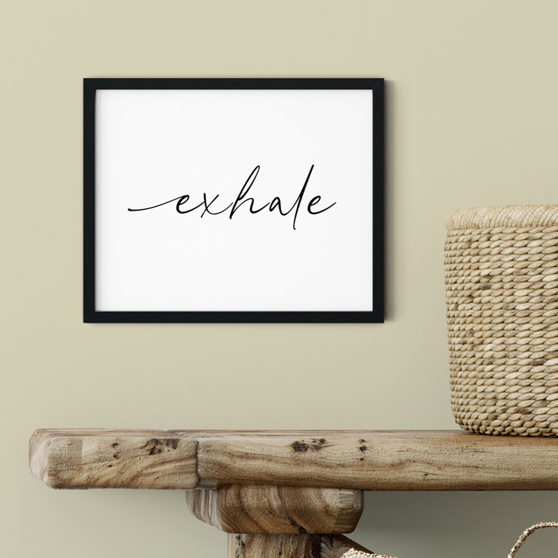 Exhale - reproduction d'art textuel sur plastique / acrylique, H 5 po x l 7 po x P 0,01 po