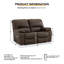 Causeuse inclinable en cuir véritable Olara