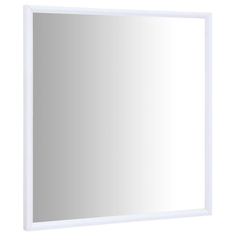  Mirror White Glass 15.7 X 15.7 In Sturdy Square Minimalist