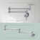 Single Hole Wall Mounted Swing Arm Folding Pot Filler Kitchen Faucet With Double Handles