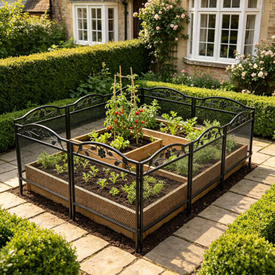 Judy 31.5cm H x 31.5cm W Black Metal Fence Panels