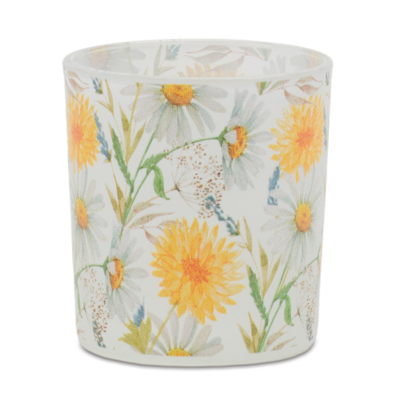 Porte-bougie à motif floral givré