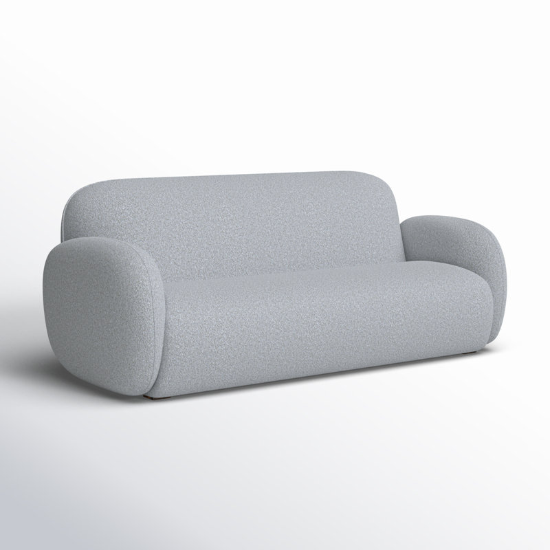 Soria 83" Upholstered Sofa, Champagne Boucle