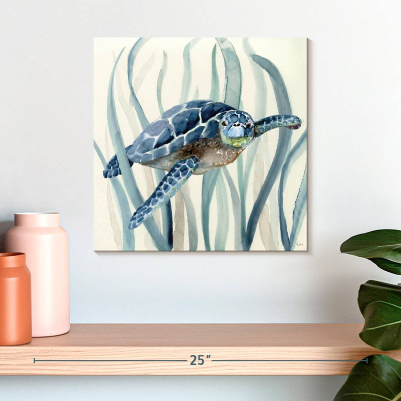 Brampt Turtle In Seagrass I, 16" H x 16" W