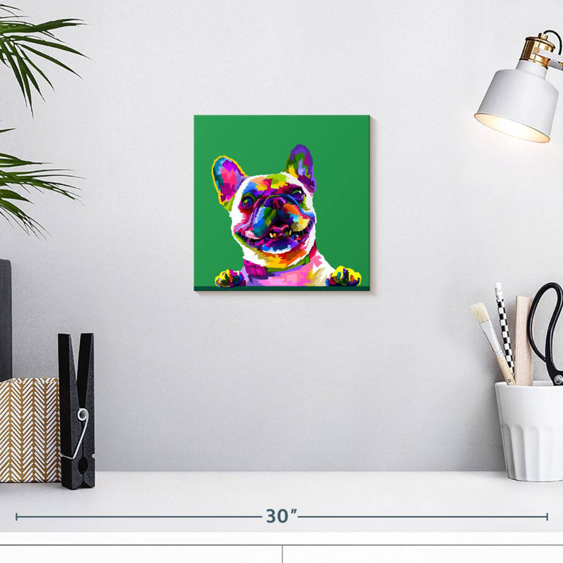 Bouledogue abstrait Brampt, H 10 po x l 10 po