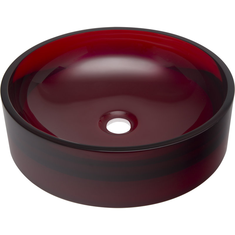Lavabo de salle de bain vasque circulaire Marpole, Rouge