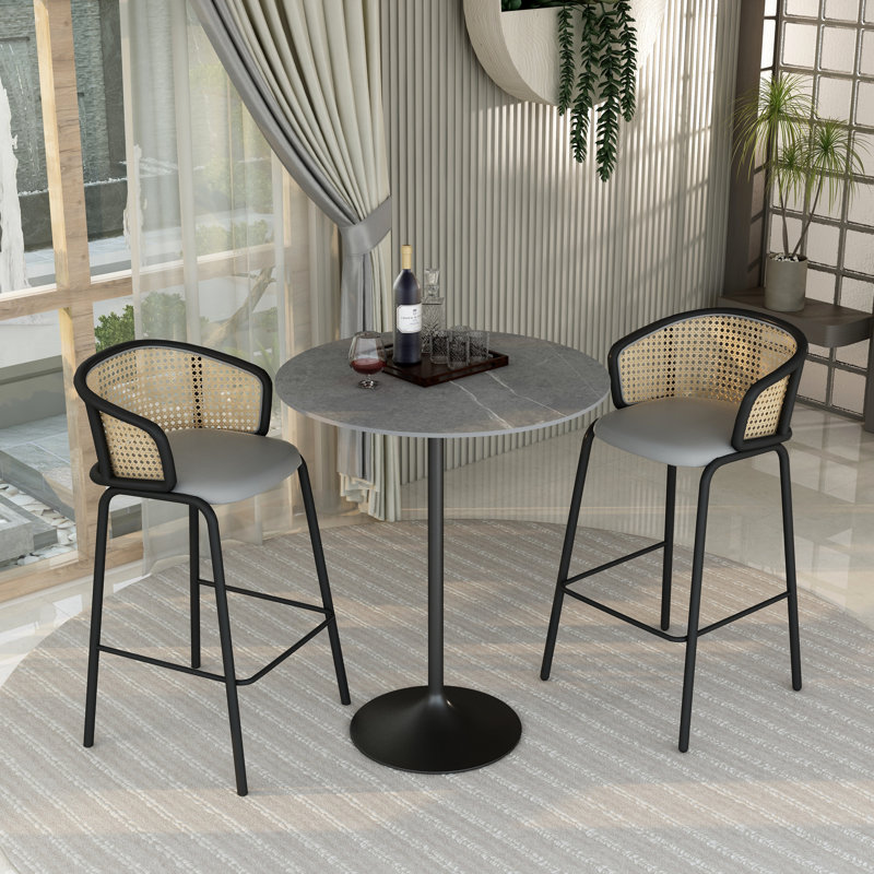 Table de salle à manger Crandall, 36 po de largeur, Gris marbre