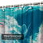 Rideau de douche en tissu bleu marbré bleu avec 12 crochets-661427048