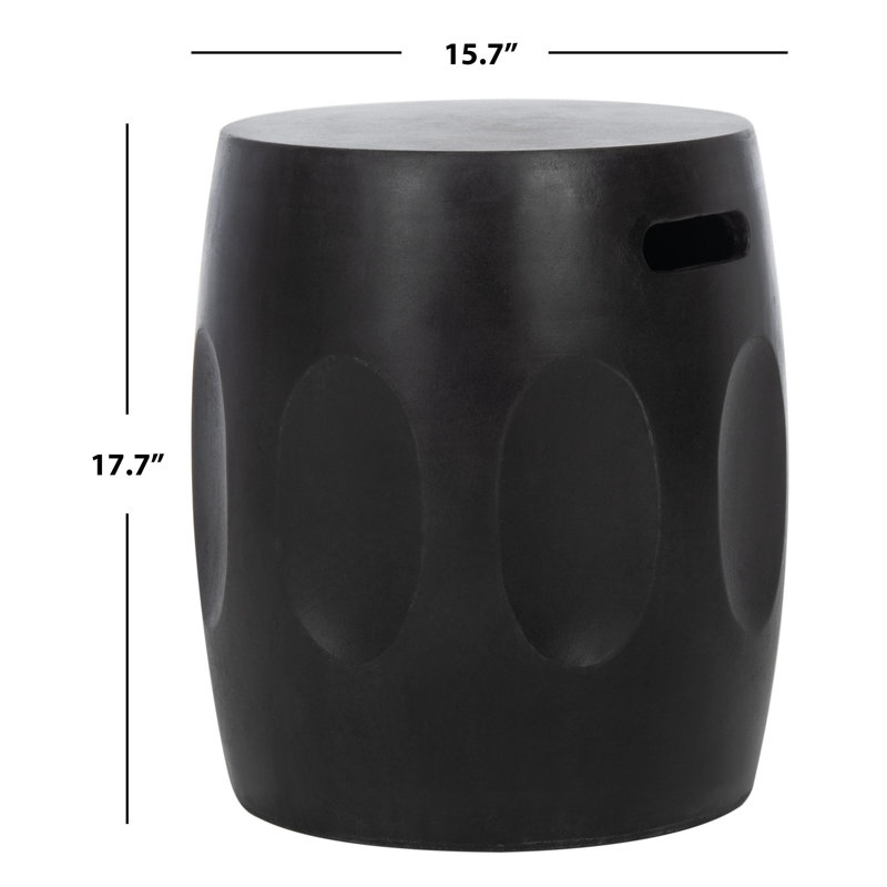 Eswer Concrete Top End Table, Black
