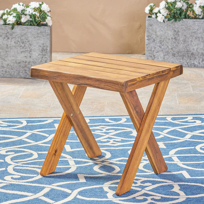 Table d'appoint en bois pour patio - fini sablé, carré 18 po, aspect rustique pour cour arrière X 18 po, 17,92 po de haut, Charisme
