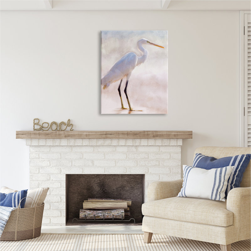 «Stupell Industries Egret Wildlife Portrait», art mural sur toile par Kim Allen, H 40 po x l 30 po x P 1,5 po