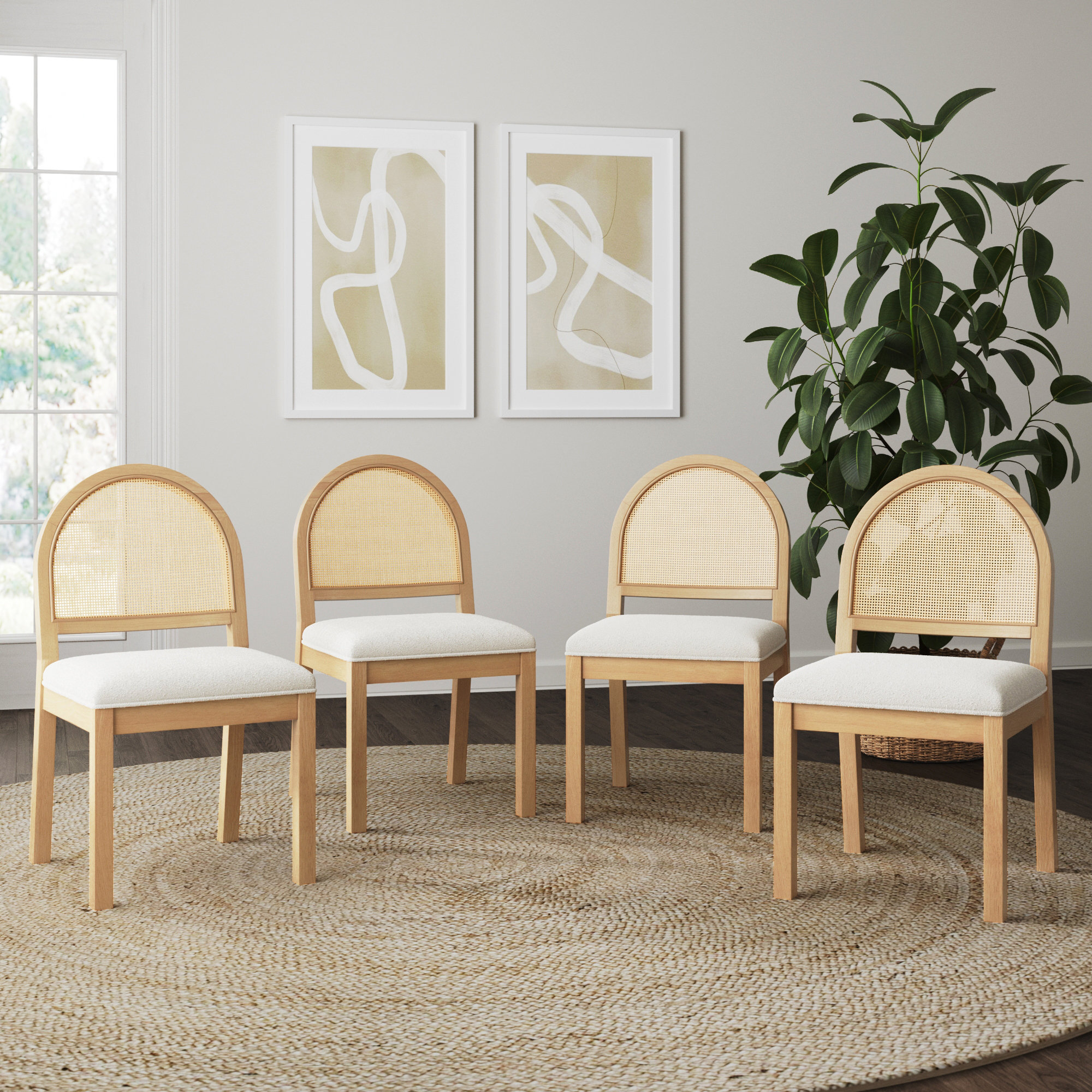 Nathan James Boucle Stool 4-Piece Set | Wayfair Deals