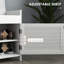 Banc de rangement à chaussures blanc pour vestibule, compartiments cachés, siège rembourré, tablettes réglables, portes à volets, support à poids pour chambre de 352 lb - blanc, avec rangement, capacité de charge du coussin