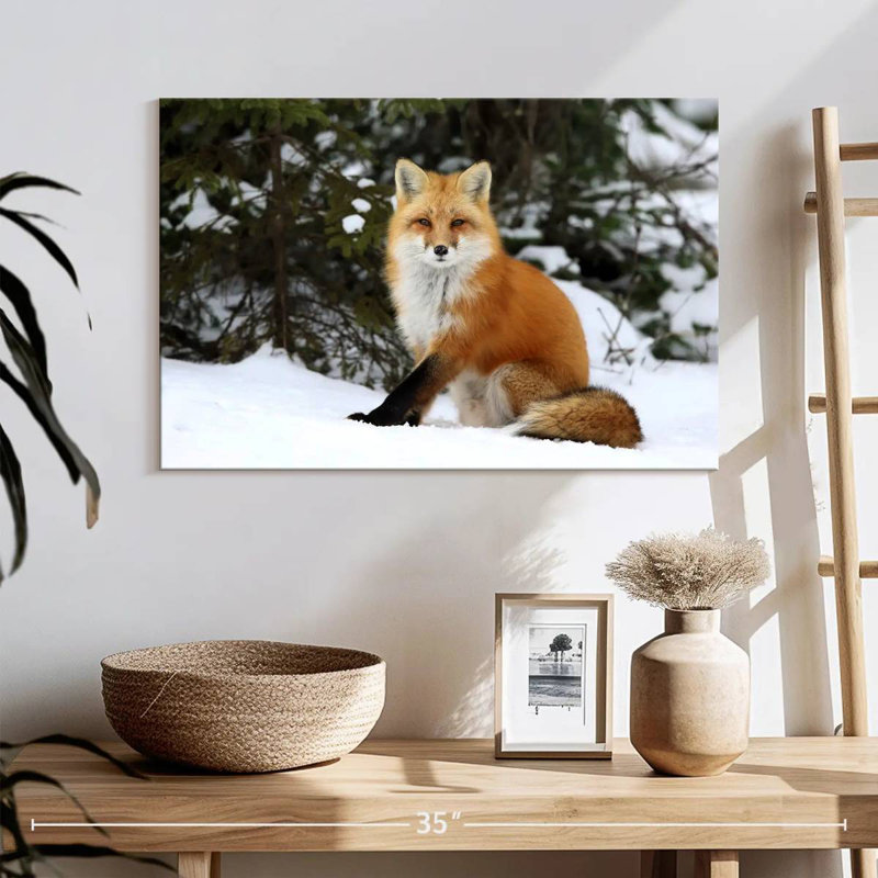 Winter Red Fox, 8" H x 12" W