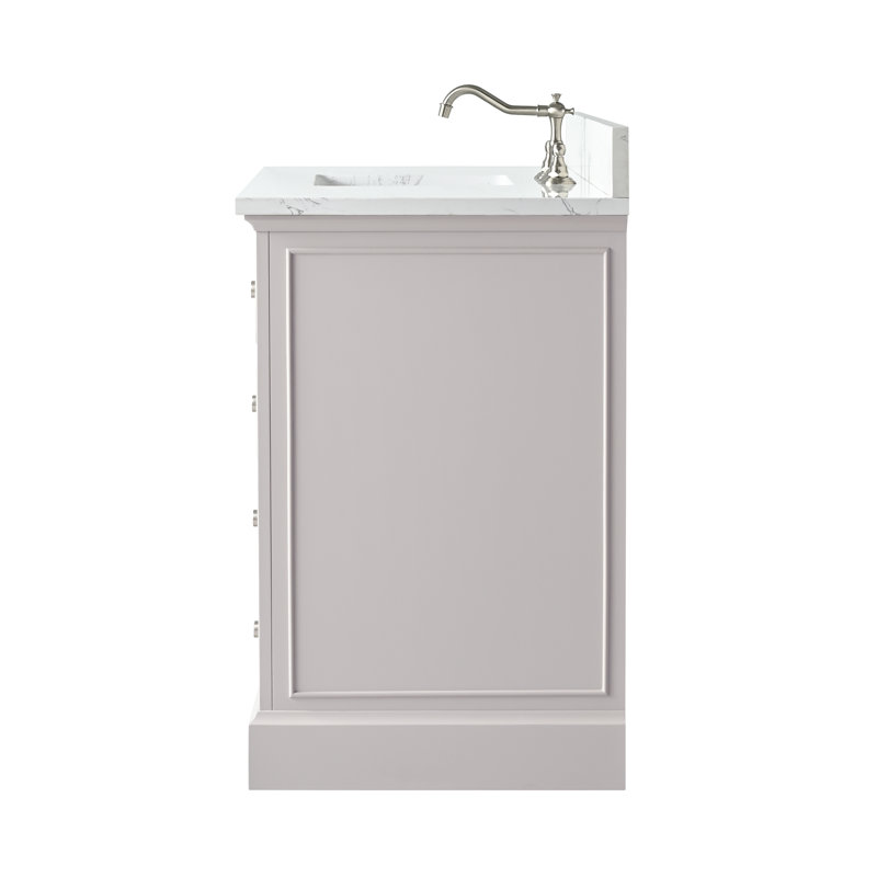 Thompson 36" W Single Bathroom Vanity, Taupe/Brushed Nickel