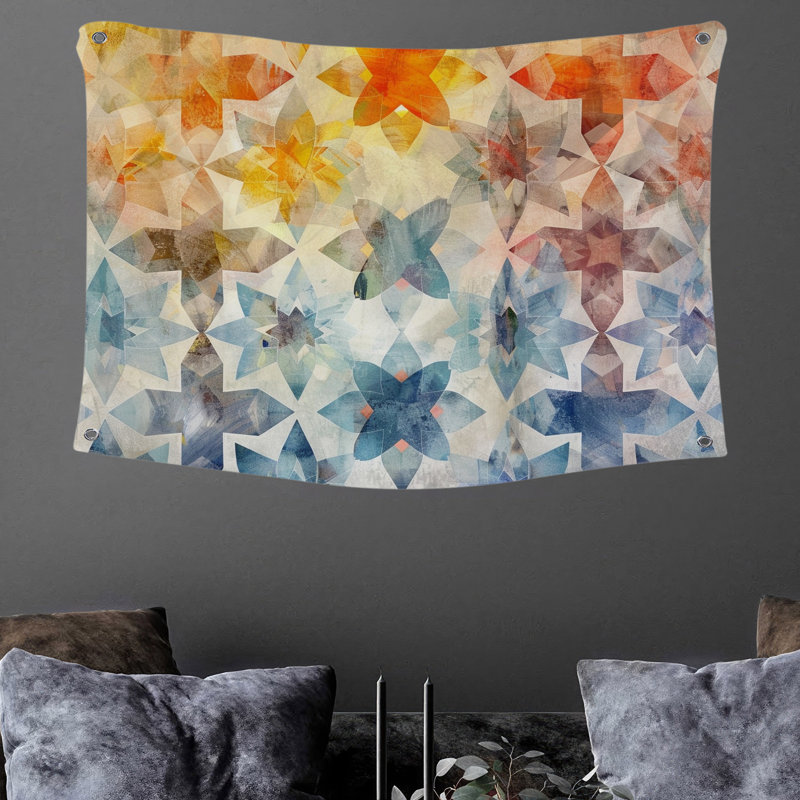 Tapisserie murale géométrique - Décoration murale abstraite, H 50 po x l 60 po
