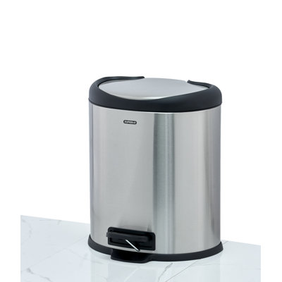 Poubelle à pédale en acier inoxydable 2 gallons en forme de seau d ordure