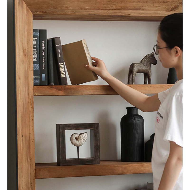 Vintage Wooden Bookshelf With A Rustic Finish