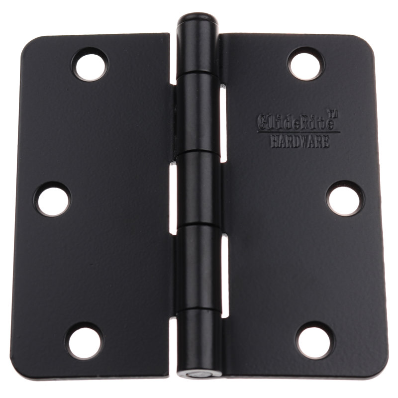 3.5" H x 3.5" W Butt Bearing 12 Door Hinges, Matte Black