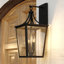Wayna 19 in. H 2-Light Matte Black Transitional Outdoor Wall Sconce made of Durable Metal, Clear Glass Shade, LED Compatible, Use for Exterior Porch Patio Front Door or Garage