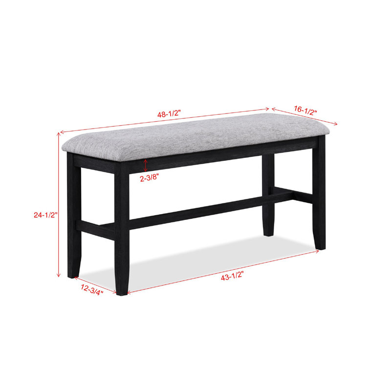 Banc rembourré 100% polyester, H 25,5 po x l 48 po x P 15,8 po
