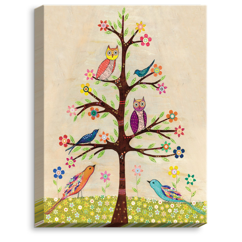 « hibou oiseau tree ii », impression sur toile, H 20 po x l 16 po x P 1,5 po, Toile tendue