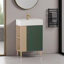 Meuble-lavabo à tablettes ouvertes 21,6 po avec lavabo en céramique et porte à fermeture douce, assemblage requis-109764430