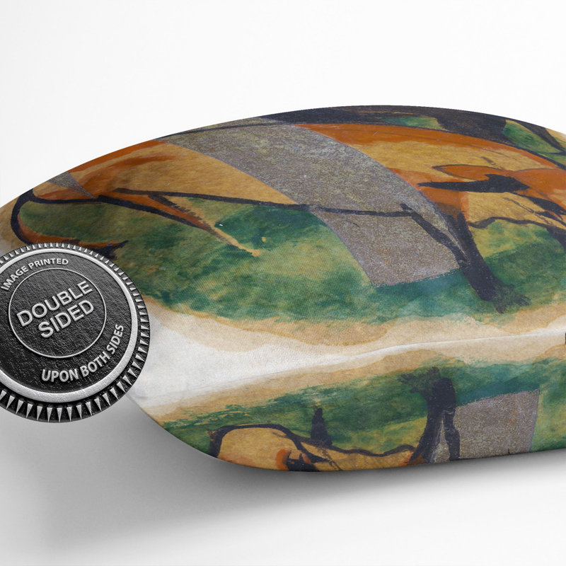Horse And Cattle Square Throw Cushion, 40cm H x 40cm W x 15cm D