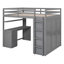 Lit mezzanine avec tiroirs, bureau et garde-robe-129345150