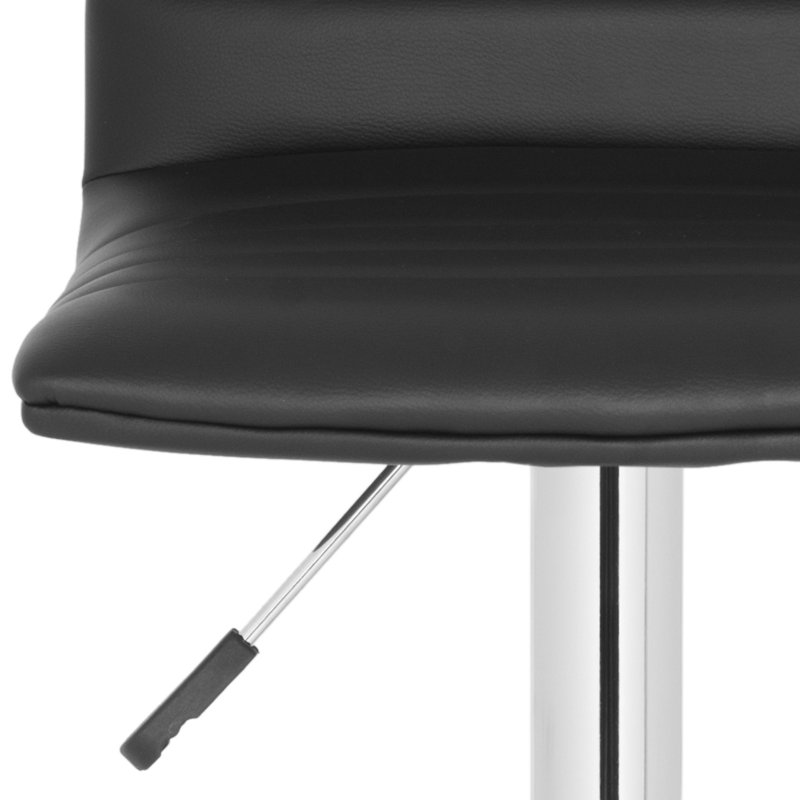 Bunky Swivel Upholstered Adjustable Height Counter Stool with Metal Frame, Black