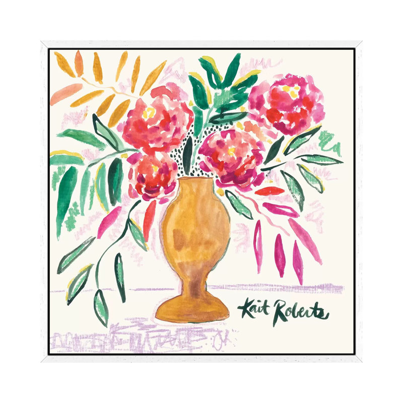 Fancy And Fresh by Kait Roberts - Painting on Canvas, 45.72cm H x 45.72cm W x 3.81cm D, White Framed