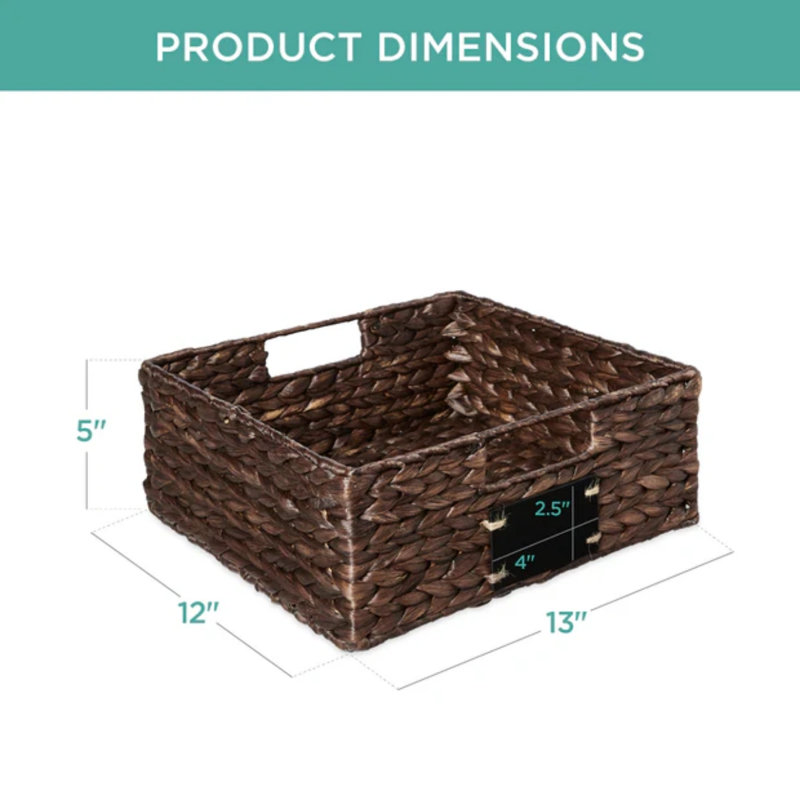 Pantry Baskets, 5" H x 12" W x 13" D, Brown