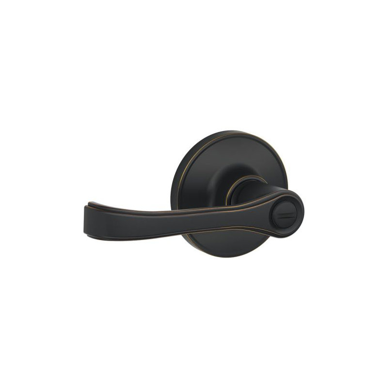J Series Door Lever with Rosette, Antique Nickel, Keyed (Entry)