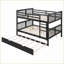Lit superposé double au-dessus de double avec lit gigogne simple sans sommier nécessaire pour la chambre d'amis