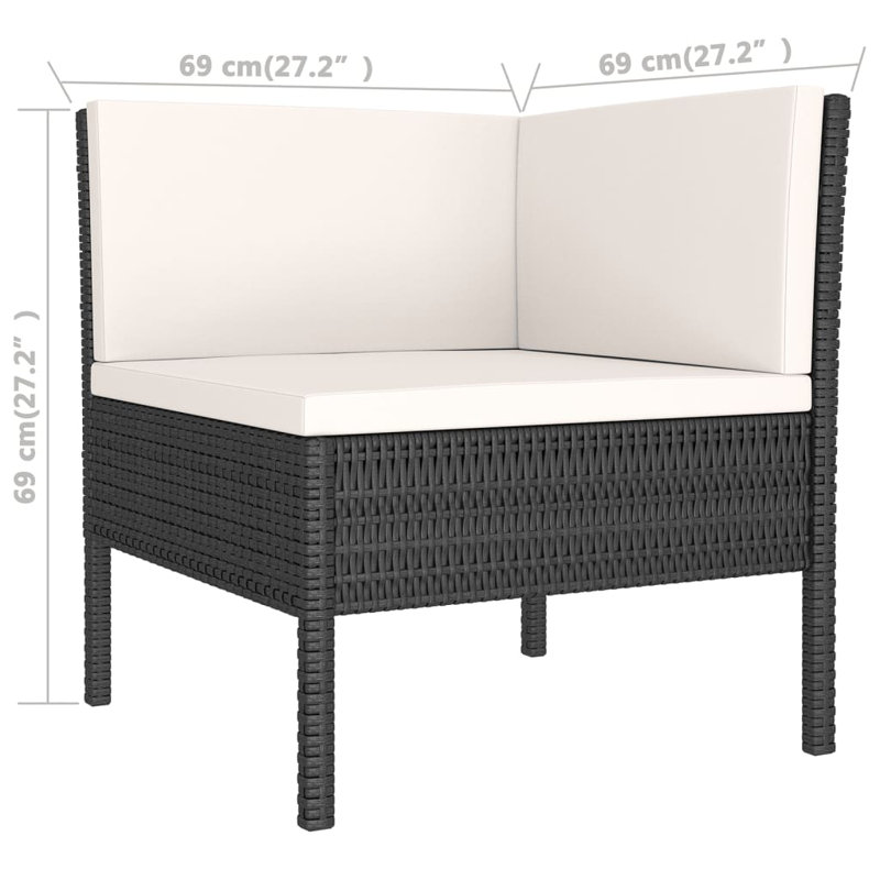 Tyrekus Square Patio Sectional Set with Cushions, Cream White