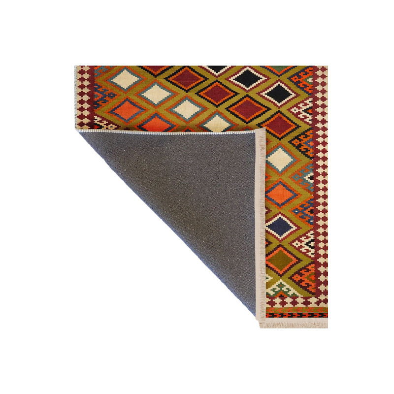 Tapis rectangulaire multicolore lavable à la machine à motif rectangulaire rétro South Collection