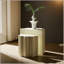 Ensemble de 2 tables d'appoint en fibre de verre à bords ondulés pour salon, chambre à coucher et tables de bout modernes sans assemblage
