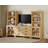 Entertainment Center With Bookshelves, Farmhouse TV Stand For 75 Inch TV, Wood Media Console With Glass Doors And 6 Storage Drawers For Living Room, Bedroom, Oak-105987902