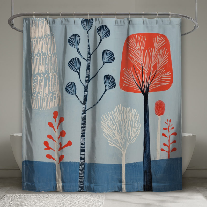 Rideau de douche Trees - Nature Modern Decor, L 70 po x H 73 po