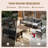 3-Piece Outdoor Chair Set with Coffee Table, 2 Single Armchairs, Wood-Grain WPC Armrests, Thick Cushions, Aluminum Frame Patio Set, Dark Gray-144912939
