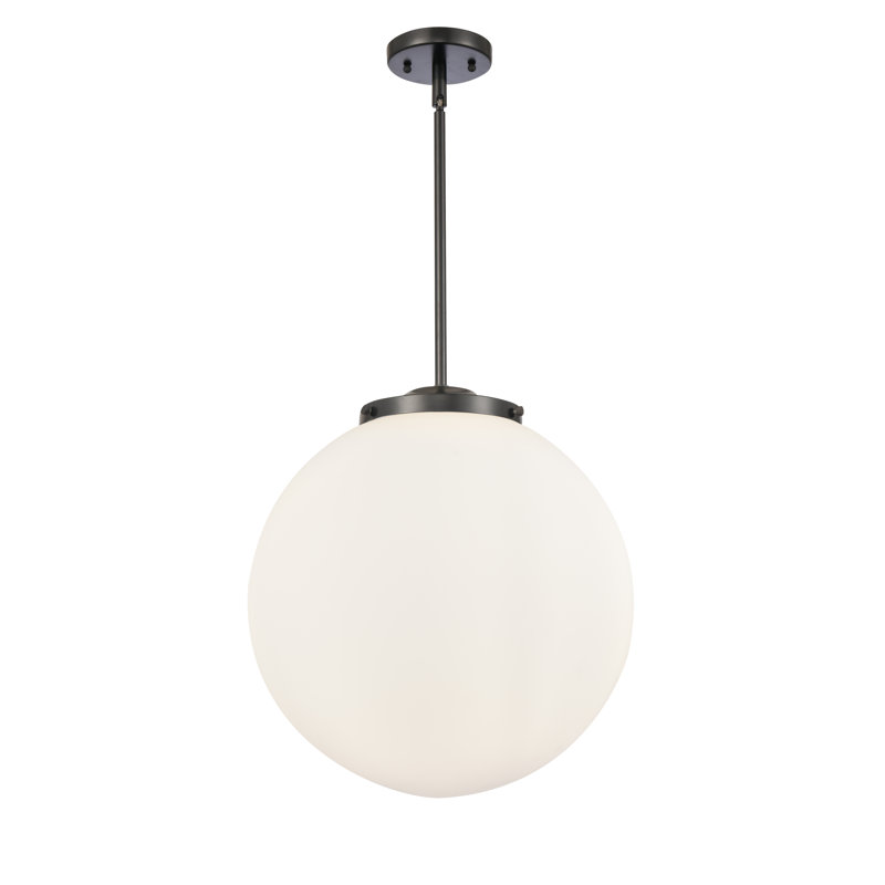 Luminaire suspendu sphère 3 lumières Frederick, H 17 po x l 16 po x P 16 po, Blanc, Noir foncé